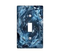 Ice Single Light Switch Cover Plate, Winter Elegant Snowflake Crystal Winter Blue Plastic Standard Size Wall Switch Plates Accents for New Apartment Home Bedroom Office Decor (Single)
