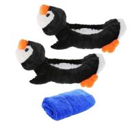Ice Skate Blade Covers Elastic Blade Protector for Walking Figure Skates Hockey Skates Training Accessories 1 Pair- Penguin Dark Blue