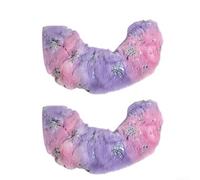 Ice skate blade protectors made of soft, absorbent material, suitable for hockey and figure skating, protect blades from scratches and rust, lightweight and easy to clean (pink purple)