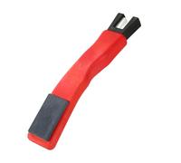 Ice Skate Sharpener, Portable Ice Skate Edge Blade Sharpener with Black Edging Double-Sided Whetstone Ice Hockey Skate Grindstone Sharpening Stone Tool for Protecting Ceramic V-Shaped Grinder(Red)