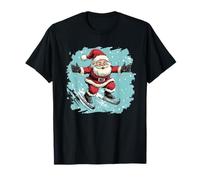Ice Skater Santa Claus on Ice for Funny Christmas T-Shirt