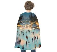 Ice Skating Christmas Lights Halloween Capes Dress Up Costume | Unisex Party Clothing Vampire Witch Cape Cloak Unique Pattern Double Sided