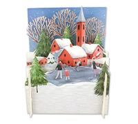 Ice Skating Family at Christmas 3D Pop Up Christmas Greeting Card by Alljoy Card XPOP017
