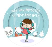 Ice Skating Girl - Any Size (4in - 7.5in) Personalised Edible Cake Topper on Premium Icing