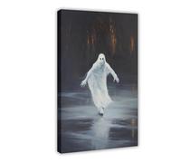 Ice Skating Haunting Ghost Canvas Poster Bedroom Decor Landscape Office Room Decor Gift 08x12inch(20x30cm)