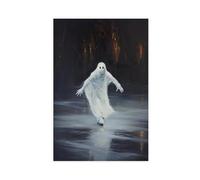Ice Skating Haunting Ghost Canvas Poster Wall Art Decor Print Picture Paintings for Living Room Bedroom Decoration 08x12inch(20x30cm)