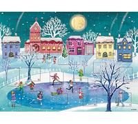 ICE SKATING ON THE POND Medicci Advent Calendar with gold foil- 240 x 330 mm