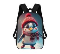 Ice Skating Penguin Backpack, 3D Printed School Bag, School Lunch Bag, Travel Backpack, Friends Backpack, School Backpack for Girls And Boys 17inch