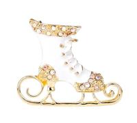 Ice Skating Pin,Women Crystals Christmas Brooch Roller Skate Pin | Christmas Pins Rhinestone Crystal Scarf Clip White Roller Skate Design Elegant Brooch for Women Girl Holiday Jewelry Wedding Parties