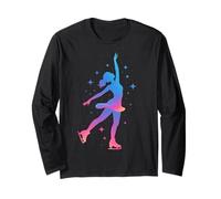 Ice Skating Rainbow Girl Figure Skater Sparkle Winter Sports Long Sleeve T-Shirt