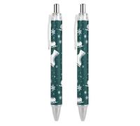 Ice Skating Skates Pattern Retractable Ballpoint Pen Black Ink Ball Point 0.5mm Smooth Writing Note Taking Accessories For Office 2 PCS AS PIC 1