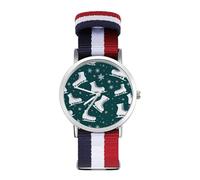Ice Skating Skates Pattern Wrist Watches Nylon Braided Strap Non-Scale Work Casual Watch