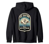 Ice Skating Solves Most Of My Problems Funny Ice Skater Zip Hoodie