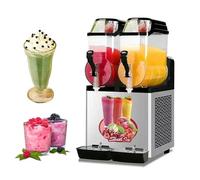 Ice Slush Machine, Double-Cylinder Frozen Drink Maker, Automatic Beverage Dispenser for Smoothies, Milkshakes, Juice - Efficient Ice Shaver for Refreshing Drinks