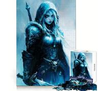 Ice Snow Frost Death Queen Knight Fantasy Jigsaw Puzzle 1000 Piece for Adults Focus Boost Real Thick Family Play Night Play (38x52cm)