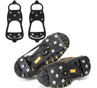Ice Snow Grippers for boots and shoes, Ice Grippers Traction Cleats Rubber Snow Spikes Crampons with 8 Steel Studs Outdoor Anti Slip Winter ice Traction Fit for Hiking, Fishing, Climbing (M)