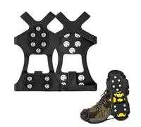 Ice Snow Grips Traction Cleats Crampons for Shoes and Boots 10 Studs, Anti Slip Crampons Overshoe for Walking on Snow and Ice Traction Cleats Stretch Footwear UK Size 6-9