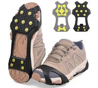 Ice Snow Grips Traction Cleats Crampons for Shoes and Boots 11 Studs Anti Slip Crampons Overshoe for Walking on Snow and Ice Traction Cleats Slip-on Stretch Footwear