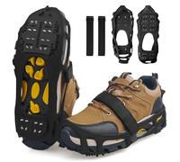 Ice Snow Spikes Grips Anti-Slip 24Teeth Ice Snow Traction Cleats Crampons Slip on Boots Footwear Winter Outdoor for Hiking Fishing Climbing (Small)