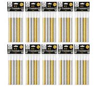 Ice Sparkling Fountain Birthday Cake Candles, Pack of 50, Silver and Gold Sparklers