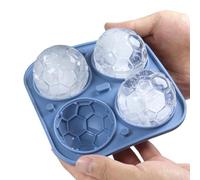 Ice Sphere Mold - Soccer Shape Silicone | Cold Block Maker Tray and Round Freezer Tool for Cocktails Party Drinks Coffee Juice Beverage Refrigerator Kitchen Home Restaurant Sports Pub Bar