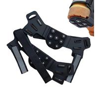 Ice Spikes | 7 Points Traction Soles Adjustable Non-slip | Ice Crampons With Reflective Stripes - For Outdoor Work Hiking Climbing Mountaineering Morning Hike