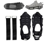 Ice Spikes for Boots, 1 Pair of Winter with Straps - Crampons with 24 Teeth for Traction on Ice and Snow, for Outdoor Enthusiasts Men Women Adults Climbing Mountaineering