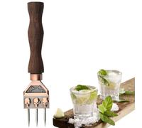 Ice Spikes to Break Skull Design Heavy Duty Ice Pick Tool Pattern Wood Handle Kitchen Bars, Bartenders, Picnics,