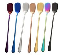 Ice Spoon Long Handle Stirring 6pcs Stainless Steel for Restaurant | Corrosion Proof and Heat Resistant, Golden Finish, Cafe Use, Set