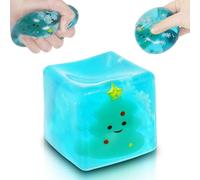 Ice Squishy Stress Cube Fidget Toys Adults, Luminous Christmas Tree 5cm(1.97") Glow in The Dark Sensory Toys for Kids with Autism for Kids Squeeze Toys for Anxiety Stress Relief