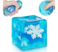 Ice Squishy Stress Cube Fidget Toys Adults, Luminous Snowflakes 5cm(1.97") Glow in The Dark Sensory Toys for Kids with Autism for Kids Squeeze Toys for Anxiety Stress Relief