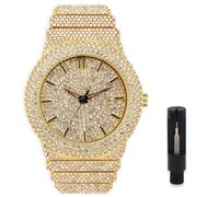 Ice Star Fully Iced Out Diamond Watch for Men, 46mm Case, Gold, Mens-Standard, Iced Out