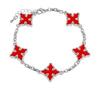 ICE STAR Men’s 17mm Multi-Cross Link Bracelet - Double-Sided Charms, Minimalist Streetwear Jewelry, Gift for Him, One Size, Metal, no gemstone