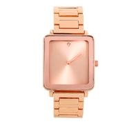 ICE STAR Mens 33mm Square Dial Watch - Luxury Quartz Timepiece with Metal Band Gift for Him, Rose Gold