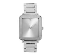 ICE STAR Mens 33mm Square Dial Watch - Luxury Quartz Timepiece with Metal Band Gift for Him, Silver
