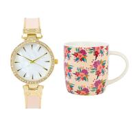 ICE STAR Women’s Gift Set - Watch & Mug - Teacher Appreciation, Get Well Soon, Birthday Gift, Blush Gold, womens-standard