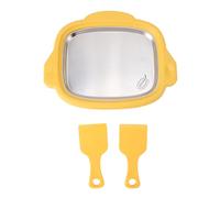 Ice Stir Frying Machine with 2 Shovels, 304 Stainless Steel Rolled Ice Cream Maker for Fried Yogurt, Ice Rolls and Home Use (Yellow)