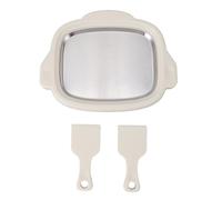 Ice Stir Frying Machine with 2 Shovels, 304 Stainless Steel Rolled Ice Cream Maker for Fried Yogurt, Ice Rolls and Home Use (White)