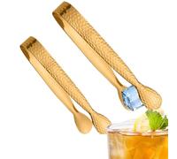 Ice Tongs - 4.3 Inch Appetizers Tiny Tongs | Food Served Tongs | Handle Clip for Food Served | Set of 2 Appetizer Ging Tools | Ice Cube Tongs | Sugar Cube Tongs For The