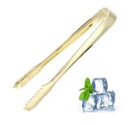 Ice Tongs, 7 Inch Stainless Steel Sugar Tongs Gold Bread Tongs Sweet Tongs Mini Kitchen Tongs Small Buffet Serving Tongs for Kitchen Party Bar Bucket