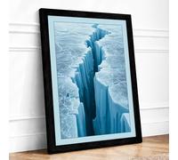 Ice Towers Rising Minimalist Framed Wall Art Print A1 (84.1×59.4cm) Black, Wall Decor for Living Room, Bedroom, Office & Home, Ready to Hang, Art Gift