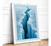 Ice Towers Rising Minimalist Framed Wall Art Print A2 (59.4×42cm) White, Wall Decor for Living Room, Bedroom, Office & Home, Ready to Hang, Art Gift