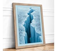 Ice Towers Rising Minimalist Framed Wall Art Print A4 (29.7×21cm) Oak, Wall Decor for Living Room, Bedroom, Office & Home, Ready to Hang, Art Gift