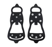 Ice Traction Cleats for Shoes and Boots, Non Slip Gripper Spikes with Multi Directional Steel Studs, Durable Snow and Ice Grips for Walking Hiking (Black, Medium: Women (5-8) / Men (4.5-7.5))
