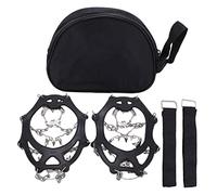 Ice Traction Cleats Shoe Crampons, Snow Grips with 19 Stainless Steel Spikes, Non Slip TPE Ice Cleats for Hiking Walking Mountaineering, Includes Storage Bag and Hook (L)