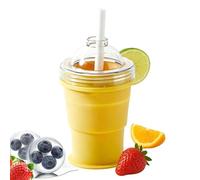 Ice Tray Cup - 2 in 1 Foldable Ice Ball Maker Mold Portable Freezer Container for Drinks Whiskey Juice Cooling Tool Travel Camping Picnic Use | Ball Maker Cup Beverage Chilling Accessory