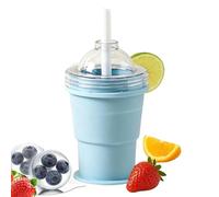 Ice Tray Cups with Lids | Foldable Iced Drink Making - Ice Ball Maker Mold - for Bartenders Home Office Parties Camping Beach Road Trips Poolside Apartment RV Bar Club Wine Juice Cocktail