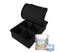Ice Tray for Freezer - Mould with 6 Grids and Lid Included for Cubes, for Creating Large Capacity Ice Cubes for Wine Whiskey Juice and Cold Cocktails