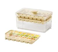 Ice Tray、Ice Cube Tray, Square Ice with Airtight Lid (56 Pieces),Transparent Ice/Fruit Ice Dual Use, Easy Removal (Cream Yellow)