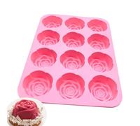 Ice Tray Silicone | 12-Cavity Rose Nonstick Baking Supplies - Silicone Ice Mold Baking Pan - for Soap Chocolate Jelly Mousse Food Whiskey Cocktail Crafts Freezer Home Kitchen Bar